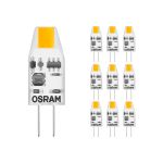 Fordelspakning 10x Osram LED Pin Micro Capsule G4 1W 100lm - 827 ekstra varm hvit | erstatter 10W