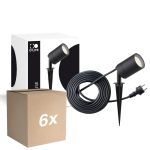 Fordelspakning 6x D'Lite Pigg Lys Fuse Strømkabel Svart | IP65 - Egnet for 1x GU10 | incl. cable 2 Meter